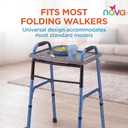 NOVA Walker Tray Table with Spill-Proof Raised Edges and Two Cup Holders and for Seniors, Standard Folding Walker Accessory, 16 x 23 Inch