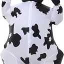 Inflatable Cow Costume Adult Animal Costume Halloween Inflatable Costume Christmas Cow Blow Up Suit for Women Cosplay (Small: 3.6ft to 4.27ft (1.1m to1.3m), White)