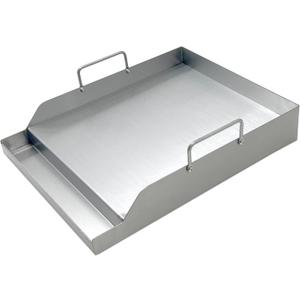Direct Store Parts DS125 Stainless Steel BBQ Cooking Griddle, Universal Flat Top Griddle with 2 Handles for Most Gas Grills, W12.5"D16"H2.75", Heavy Duty Stainless Steel Griddle 1PC, Small Size