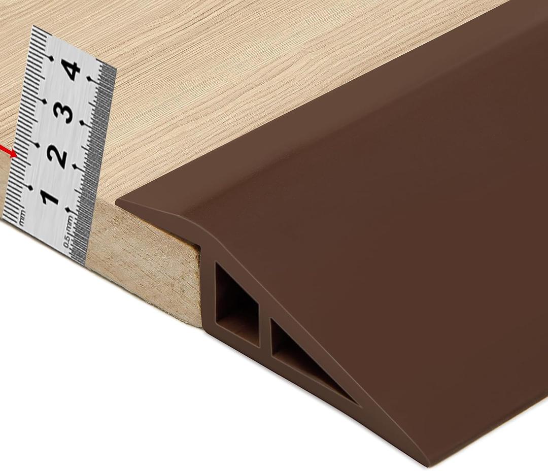 BNELL Carpet & Floor Edging Trim Strip,Self Adhesive-PVC Floor Transition Strip,Threshold Transitions Suitable for Threshold Height Less Than 15mm (6.56FT_Coffee)