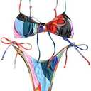 ZAFUL Womens High Cut Thong Bikini Set Swimsuits Cami String Sexy Bathing Suit XL