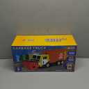 JOYIN Large Friction Powered Garbage Truck Toy Set, Includes Dumpster, Trash Bins, and Learning Cards for Kids, Orange