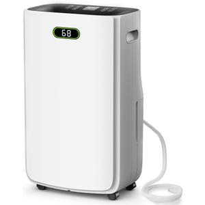 5000 Sq.Ft Dehumidifier for Basement with Drain Hose, 80 Pint Dehumidifiers for Home with Large 6.5L Water Tank,24H Timer,Child Lock,Defrost,Silent,4 Modes Operation Auto Shut-off