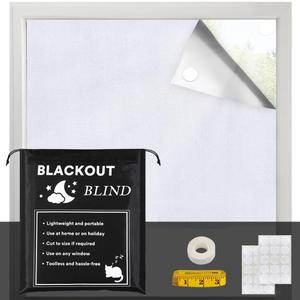 H.VERSAILTEX Portable Blackout Curtains for Bedroom (120" x 67"), 100% Blackout Window Cover with Thermal Insulated for Living Room, White