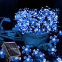 ITICdecor Outdoor Solar Flower String Lights Waterproof 50 LED Fairy Light Decorations for Christmas Tree Garden Patio Fence Yard Spring (Blue) (1 Pack)