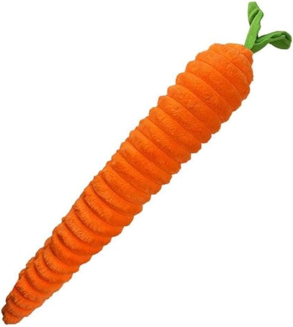 Pet Lou Luxe Carrot, 33-inches Long, Orange, Squeak Toy, Plush, Pet Toys and Supplies