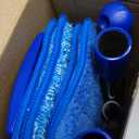 18" Professional Microfiber Mop Floor Cleaning System, Flat Mop with Stainless Steel Handle, 4 Reusable Washable Mop Pads, Wet and Dust Mopping for Hardwood, Vinyl, Laminate, Tile Cleaning (Blue)