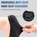 Toe Socks Women Low Cut No Show Socks Non-Slip Invisible Ankle Sock Liner Five Finger Sock (3 Pack) (Gray), Large