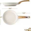 SENSARTE Ceramic Nonstick Frying Pan Skillet 9.5Inch Non Stick Omelette Pans, Non-toxic Healthy Kitchen Cooking Chef's Pan, Free of Intentionally Added PFOA/PFAS/PTFE, Induction Compatible, White