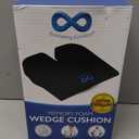 Everlasting Comfort Car Seat Cushion for Driving - Wedge Car Cushion for Office, Travel, Gaming Chair Memory Foam Driver Booster for Short People, Non-Slip, Washable Cover, Back & Sciatica Relief (Black)