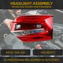 Dasbecan LED Inner Tail Light Assembly Compatible With 2018-2024 Honda Odyssey Taillight Rear Lamp Right Passenger Side Replace# 34150-THR-A01 HO2803117