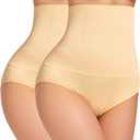 Women's Tummy Control Shapewear Panties Hi-Waist Body Shaper Underwear Slimming Briefs Compression Minimalist
