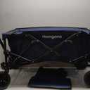 Collapsible Folding Wagon Cart 150L, Heavy Duty Garden Cart with All Terrain Wheels,Portable Large Capacity Utility Wagon Cart for Camping Fishing Sports Shopping,Blue