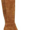 Coutgo Womens Knee High Boots Kitten Low Heel Pointed Toe Tall Boots Side Zipper Winter Dress Shoes, 8