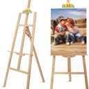 Wooden Easel Stand for Sign and Painting - Adjustable Artist Easel for Adults - Home & Wedding Display, Art Easel with Canvas Holder for Studio, Classroom