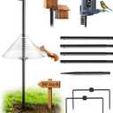 Bird Feeder Pole with Squirrel Baffle - 90 Inch Bird House Pole for Outdoors Heavy Duty, Squirrel Proof Baffle with Stainless Steel Spring for Better Defense, Slip-Fit Connection