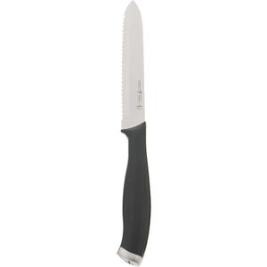 HENCKELS Silvercap Razor-Sharp 5-inch Serrated Utility Knife, Tomato Knife, German Engineered Informed by 100+ Years of Mastery, Black