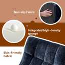 Bean Bag Chair with Footrest, Integrated Sponge Core Lounge Chair, No Loose Shredded Foam, Soft Velvet Bean Bag Sofa with Backrest for Adults, Bedroom, Living Room, Dorm (Blue)
