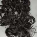 20 Inches Hair Extensions Clip ins, 4Pcs Clip in Hair Extensions, Synthetic Curly Hair Extension Clip in Human Hair (Color: Black with a Hint of Brown Gloss)