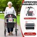 Metro Mobility Rollator Walker with Seat for Seniors, Foldable Lightweight Rolling Walker, 8" Big Wheels for All Terrain, 300 lb. Weight Capacity, Red