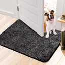 Walensee Indoor Doormat, Front Door Mat for Entrance (24"x35" Black) Machine Washable Entryway Rug Non Slip Dirt Trapper Door Rugs Absorbent Low Profile Shoes Scraper Inside Floor Mats for Entry