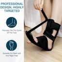 KTSAY Upgrade Plantar Fasciitis Night Splint & Relief Brace with Adjustable Straps - Support for Achilles Tendonitis, Heel Spur Pain, Day & Night Use (1, Black) (Black)