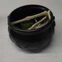 Halloween Decorations Indoor, Black Plastic witches cauldron, Cauldron Halloween Decor - DIY Floating Potion Set with Magic Floating Potion Bottles and Diffuser, Decoration for Spooky Vintage