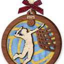 2 x Volleyball Christmas Ornament 2025 - Volleyball Gifts for Teen Girls, Players, Team, Fans, Lovers, Coach - Sports Gifts for Her, Sisters, Friends - Wooden Sports Tree Decorations