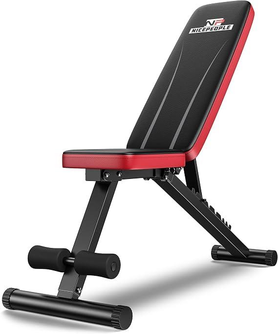 NICEPEOPLE Adjustable Weight Bench for Home Gym, 660LBS Capacity Workout Bench with 8 Backrests for Chest Shoulders Arms, Compact and Foldable Strength Bench for Small Space Apartment Room