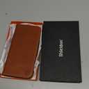 SHIELDON Genuine Leather Wallet Case for iPhone 17 Pro 6.3" 2025 | Flip Cover | Magnetic Closure | RFID Blocking Credit Card Holder | Kickstand | Shockproof Phone Cover | Retro Brown