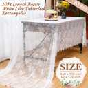 Chumia 10 Pcs Lace Tablecloth Rectangular 60 x 120 Inch Wedding Rustic Tablecloth Overlay Rose Vintage Embroidered Wedding Reception Party Table Decorations for Bridal Tea Party