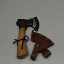 Hatchet, 8 Inches Small Hand Axe 1065 Manganese Steel and Beech Wood Handle with Leather Sheath