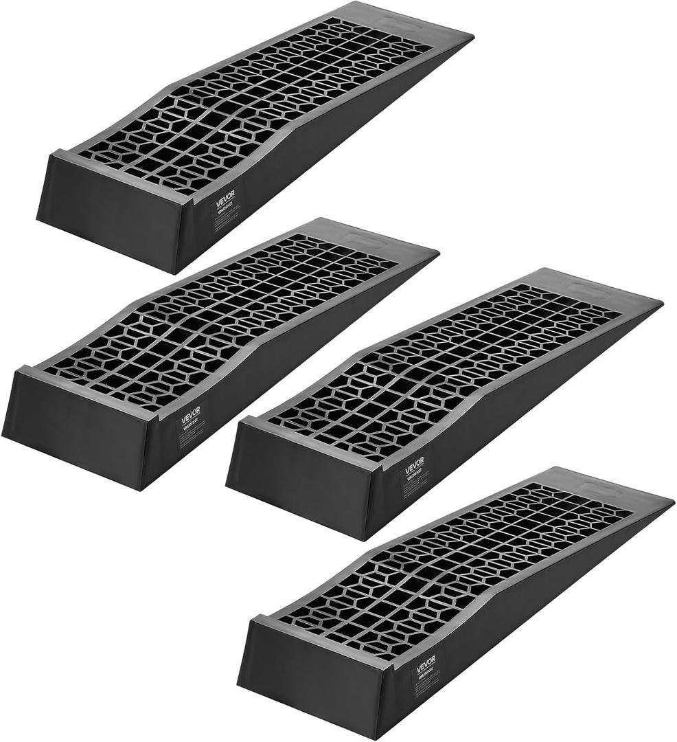 VEVOR Car Ramps, 4 PCS 20000 lbs GVW Capacity, 2.56 in Lift Height, Portable Low Profile Car Service Ramps for Home Garage Maintenance & Oil Changes, Heavy Duty for Low Chassis Vehicle & Support Jack
