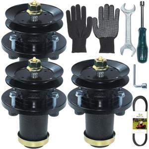 3 Pack Pre-Greased 539131898 Spindle Assembly with 532173434 Pulley 599275701 Belt Replaces Husqvarna 539131898 Spindle 539131898 Husqvarna Spindle Assembly 539131898, Husqvarna Z248F Spindle