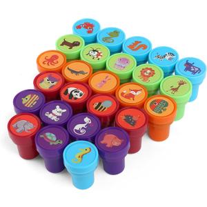 26Pcs Zoo Animal Stamps for Kids, Self Inking Stamps for Kids Birthday Gift, Farm Party Favors, Teacher Stamps