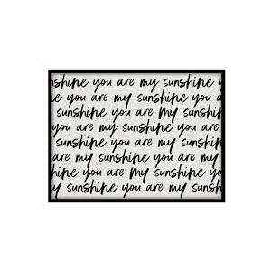 You Are My Sunshine Lyrics Canvas Print Art Print Rustic Wall Art Cute Poster Painting Trendy Home Decor Wall Decoration for Living Room Bedroom Apartment (Black Framed,8L x 12W)