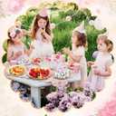 Pasimy 64 Pcs Floral Vintage Plates Paper Tea Party Tableware Set 9 Inch and 7 Inch Plates for Tea Party Birthday Baby Shower Wedding Bachelorette Supplies (Rose)