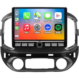 QLED Radio for Chevy Chevrolet Colorado GMC Canyon Upgrade for 2015 2016 2017 2018 2019 Non-Bose Models,Carbon Fiber Style,Touch Screen Stereo Replacement,Wireless carplay Android auto,4G Network