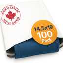 Poly Mailers 14.5x19 (100 Pack) 14x19 Polymailers Shipping Bags, Self-Sealing Mailing Envelopes 2.5 Mil. Made in Canada