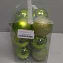 Emopeak 12Pcs Christmas Balls Ornaments for Xmas Christmas Tree - 4 Style Shatterproof Christmas Tree Decorations Hanging Ball for Holiday Wedding Party Decoration (Grass Green, 3.2"/8CM)