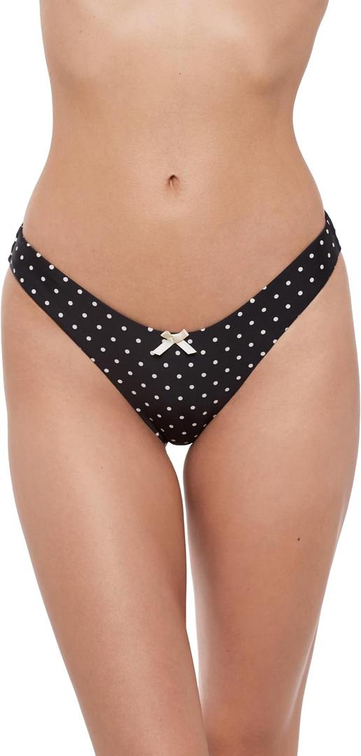 Steve Madden Women's Scoop Hipster Bikini Bottom with Cheeky Coverage, X-Large (Black, XL)
