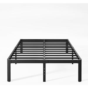 14 Inch High Heavy Duty Full Size Bed Frame Metal, Platform Bed Frame Full Size No Box Spring Needed, Noise Free, Easy Assembly, Black