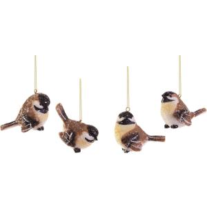 RAZ Imports Wintry Resin Chickadee Bird Ornaments - Set of 4