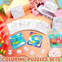 12 Sets Transportation Puzzles Traffic Theme Color Your Own Puzzles DIY Construction Jigsaw Craft with 12 Stackable Crayons and 12 Bags for Construction Gifts Birthday Party Supplies(12, Car)