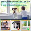 Sliding Window Locks (4 Sets), Security Window Locks with Keys, Adjustable Aluminum Sliding Window Stops, Easy Installation Without Drilling, for Vertical and Horizontal Sliding Windows (Silver)