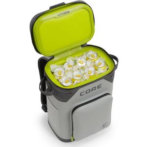 CORE Magnetic Leak Proof Soft Cooler with Waterproof Zipper | Insulated Bag Portable Ice Chest Box | Best Soft Cooler for Food & Beverages for Tailgating, Car Camping, Travel, and Family Beach Picnics (24 Can, Shadow Gray)