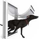 Extra Large Dog Door for Exterior Doors, Heavy Duty Aluminum Doggy Door for Extreme Weather, Cutout Size 14 1/2''W x 25 1/8''H, Giant Dog Door Up to 220 lbs, Lockable, Sliver