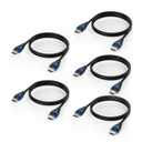 4K HDMI Cables 3FT 5-Pack, HDMI Cord 3 Foot High Speed HDMI to HDMI Cable 2.0(4K@60Hz, 2K@144Hz, 1080P@120Hz, 18Gbps, HDR, 3D, HDCP 2.2, ARC) for HDTV, Switch, PS4/PS5, Xbox, Blu-ray, Monitor 3.3FT/1M