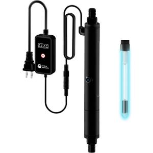 AquarMiracle U - VC Light for Aquarium with Timer, Amphibian in-Line & in-Tank U - V Green Bloom Clean Light, for Aquariums 40-75 Gallons(8W)