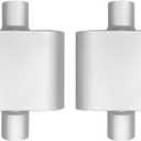 Performance Universal Aluminized Steel Single Chamber Muffler 2-Pack, 3" Inlet Silver Exhaust Resonator for Car/Truck, 13" Long, Deep Tone, Corrosion-Resistant